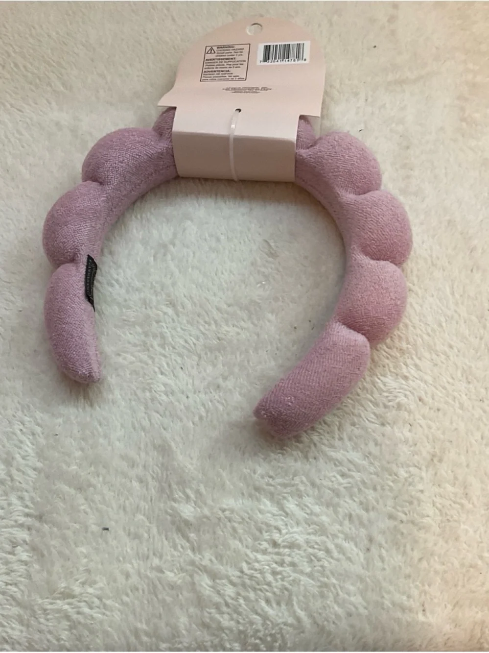 Spa Headband Soft Terry Bubble Headband - Pink